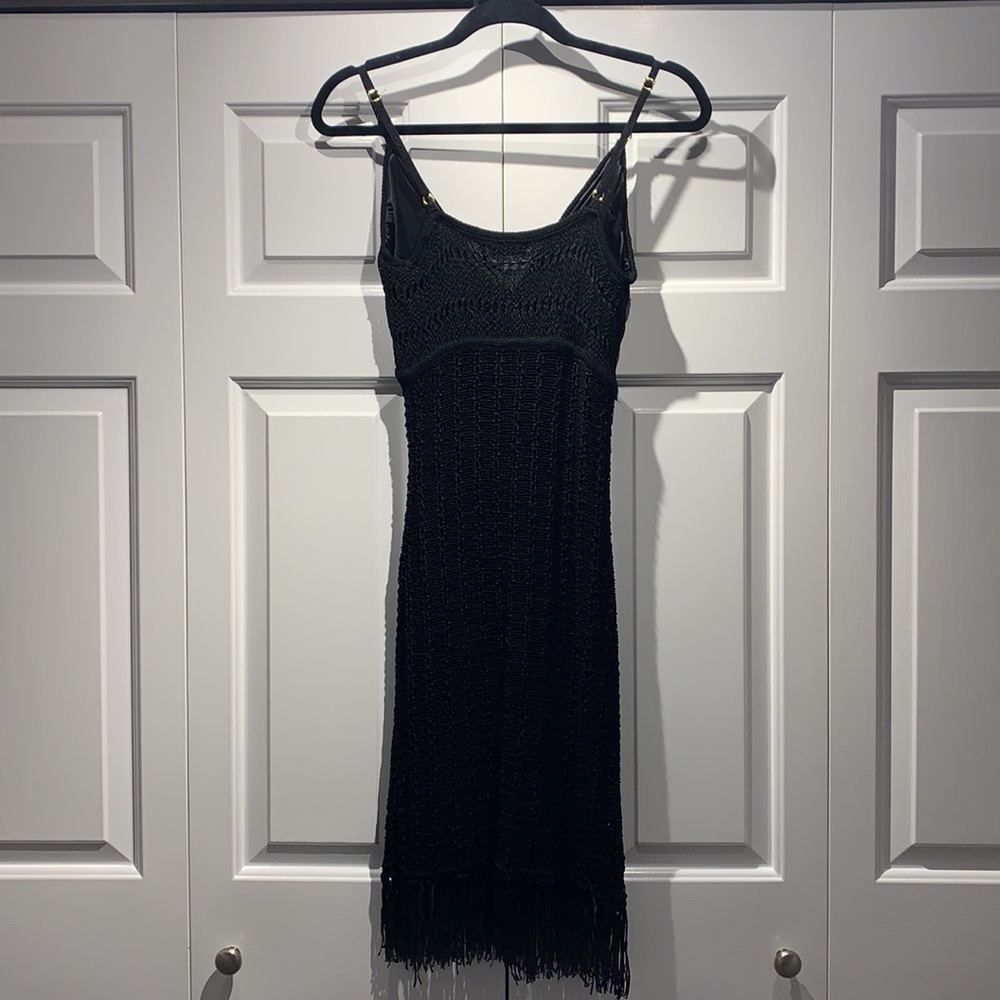 Pretty & Sexy Guess Black Knitted Ribbon With Beaded Tassels Dress - Picture 2 of 10